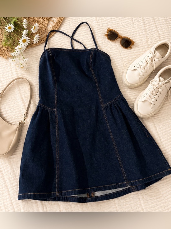 Abercrombie & Fitch Dresses & Skirts - Abercrombie & Fitch Dark Wash Denim Mini Dress NWT Size Small Petite